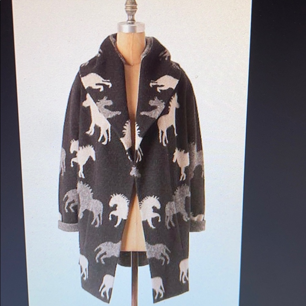 Anthropologie Wool Horse Sweater XL like new!